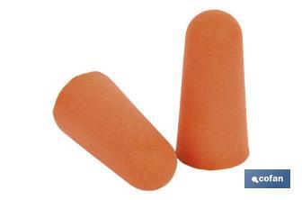 Blister de bouchons de protection auditive | Pack de 10 unités | Bouchons jetables de couleur orange - Cofan