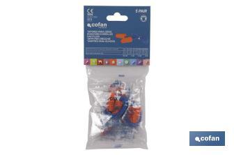 Safety earplugs | Pack of 50 or 10 pieces | Disposable corded orange earplugs - Cofan