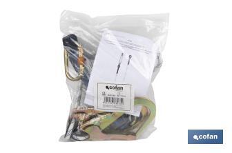 Cuerda trenzada bifurcada con absorbedor de energía | Conectores de acero incluidos | Conforme a EN 355:2002 - Cofan