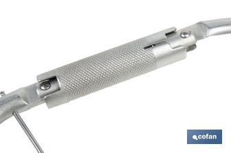 Gancho con bloqueo automático | Mosquetón de alta resistencia y seguridad | Material: acero | Resistencia: 23 kN | Apertura: 59 mm - Cofan