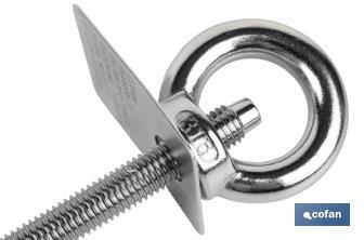 Punto de anclaje de acero inoxidable 304 | Resistencia: 23 kN | Conforme a EN 795:2012 | Ideal para trabajos verticales - Cofan