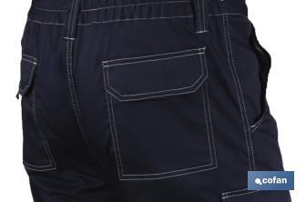 Pantalon de travail élastique type denim | Taille de la 38 à la 64 | Couleur bleu marine - Cofan