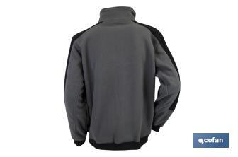 Work Fleece Jacket | Walker Model | Composition: 100% polyester | Grey/Black - Cofan