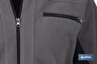 Work Fleece Jacket | Walker Model | Composition: 100% polyester | Grey/Black - Cofan