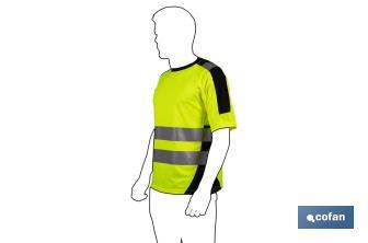 Tee-shirt à haute visibilité | Tailles de la S à la XXXL | Couleur jaune et noir - Cofan