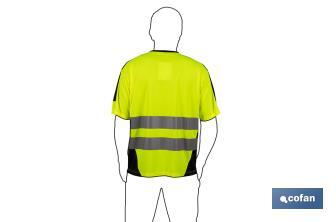 Camiseta de Alta Visibilidad | Tallas de la S a la XXXL | En Color Amarillo y Negro - Cofan