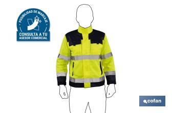 High visibility jacket | Available sizes from S to XXXL | Yellow and navy blue - Cofan