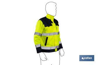 High visibility jacket | Available sizes from S to XXXL | Yellow and navy blue - Cofan