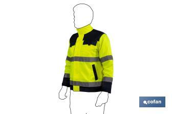 High visibility jacket | Available sizes from S to XXXL | Yellow and navy blue - Cofan