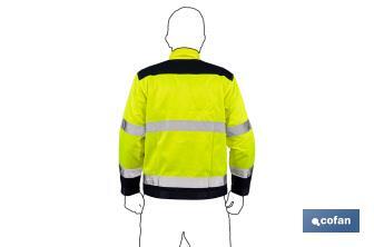 High visibility jacket | Available sizes from S to XXXL | Yellow and navy blue - Cofan