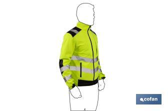 Veste Softshell à haute visibilité | Tailles de la S jusqu’à la XXXL | Couleur jaune et noir - Cofan