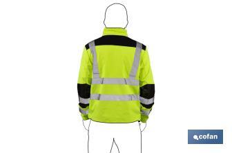 High visibility softshell jacket | Available sizes from S to XXXL | Yellow and black - Cofan