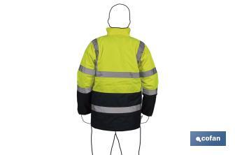 High visibility parka | Available sizes from S to XXXL | Yellow and blue - Cofan