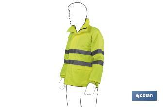 Veste imperméable à haute visibilité | Tailles de la S jusqu’à la XXXL | Couleur jaune - Cofan