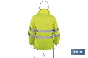 High visibility waterproof jacket | Available sizes from S to XXXL | Yellow - Cofan