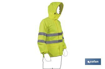 High visibility waterproof jacket | Available sizes from S to XXXL | Yellow - Cofan