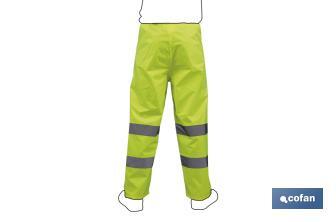 High visibility waterproof trousers | Available sizes from S to XXXL | Yellow - Cofan