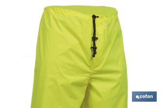 Pantalon de pluie à haute visibilité | Bandes à haute visibilité | Couleur : Jaune et bleu | Disponible de la taille S à la XXXL - Cofan