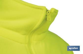 Cofan Polaire à haute visibilité | Fermeture éclair | Couleur : Jaune et bleu | Disponible de la taille S à la XXXL - Cofan