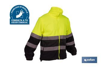 Cofan Polaire à haute visibilité | Fermeture éclair | Couleur : Jaune et bleu | Disponible de la taille S à la XXXL - Cofan