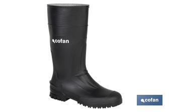 Bota de Agua | Alta | Fabricada PVC | Cor Negro | Forro Interior de Malha - Cofan