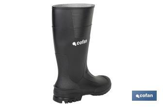 Rain Boot | High Shaft | PVC | Black | Inner Knit Lining - Cofan