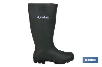 Rain Boot | High Shaft | PVC | Green | Inner Knit Lining - Cofan