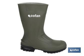 Bota de Agua | Meio Cano | Fabricada PVC | Cor Verde | Sola AntiDerrapante - Cofan