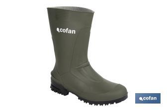 Bota de Agua | Meio Cano | Fabricada PVC | Cor Verde | Sola AntiDerrapante - Cofan