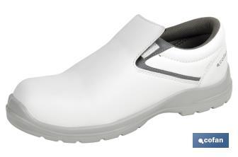 Mocassin de Sécurité S2 SRC | Pointures du 35 au 47 en Couleur Blanche | Chaussures de Travail Modèle White Fox - Cofan