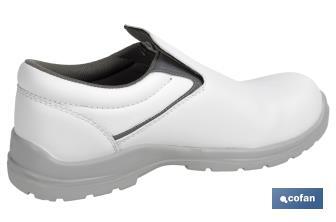 S2 SRC safety moccasin | Sizes available range from 35 to 47 (EU) | White | Work shoes, White Fox Model - Cofan