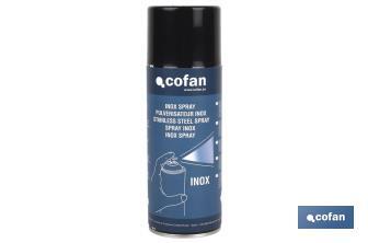 Pintura Inoxidable en Spray | Envase 400 ml | Resistente al agua | Protege de la corrosión y los agentes atmosféricos - Cofan