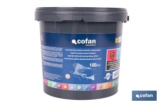 Lingettes nettoyantes pour les mains | 100 unités par conditionnement | Lingettes humides avec extrait d'Aloe Vera - Cofan