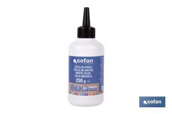 Cola blanca de 250 g y 500 g | Adhesivo rápido y fuerte para madera, papel y cartón - Cofan