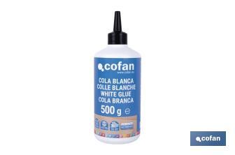 Cola blanca de 250 g y 500 g | Adhesivo rápido y fuerte para madera, papel y cartón - Cofan