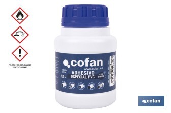 Adhésif pour PVC de 250 ml | Gel pour les raccords | De séchage très rapide | Idéal pour les tuyauteries - Cofan
