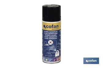 Spray de alcohol isopropílico | Contenido del envase de 400 ml | Desinfecta cualquier superficie - Cofan