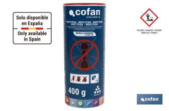 Insecticide pour Fourmis | Microgranulé | Récipient de 400 g - Cofan