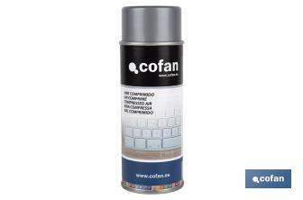 Air comprimé en spray 400 ml | Nettoyage à sec | Si le récipient est renversé, l’air qu’il expulse sort congelé - Cofan