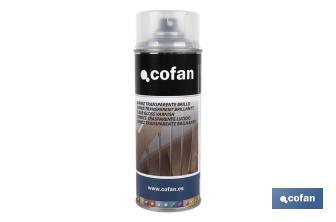 Vernice spray | Opaca o brillante | Bomboletta da 400 ml | Trasparente - Cofan