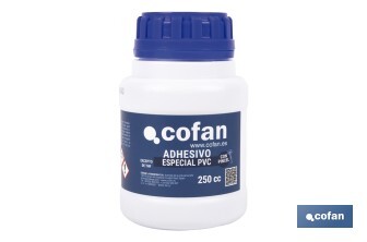 Adhésif pour PVC de 250 ml | Gel pour les raccords | De séchage très rapide | Idéal pour les tuyauteries - Cofan