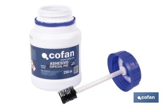 Adhésif pour PVC de 250 ml | Gel pour les raccords | De séchage très rapide | Idéal pour les tuyauteries - Cofan