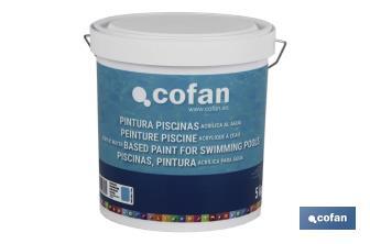 Vernice all'acqua per piscine | Resistente ai prodotti per la pulizia | Previene la formazione di alghe - Cofan