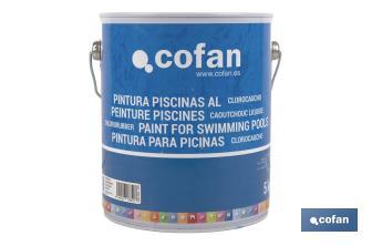 Pintura Piscinas Clorocaucho | Color Azul y Azul Oscuro | Capacidad 5 kg - Cofan