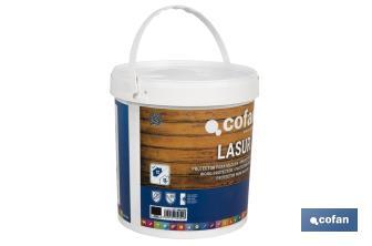 Lasur Protector Aquoso para Madeira | Acabamento Mate | Diferentes Tamanhos e Cores - Cofan