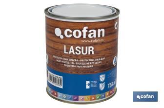 Lasur Protector al Agua para Madera | Acabado Mate | Diferentes Tamaños y Colores - Cofan