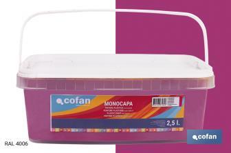 Peinture acrylique monocouche | Plusieurs couleurs | Convient pour utiliser à l'intérieur - Cofan