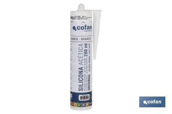 Acetoxy silicone sealant | Clear coloured | Cartridge of 280ml - Cofan