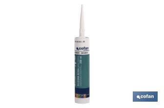 Silicone acido per sanitari | Colore bianco | Cartuccia da 300 ml - Cofan