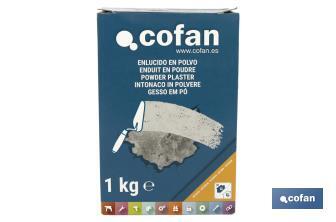 Enduit en poudre | Utilisation en intérieur | Format de 1 et 5 kg - Cofan